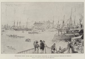 The Turkish Crisis, Guard-Ships of the Foreign Embassies at Constantinople in the Bay of Therapia by Melton Prior